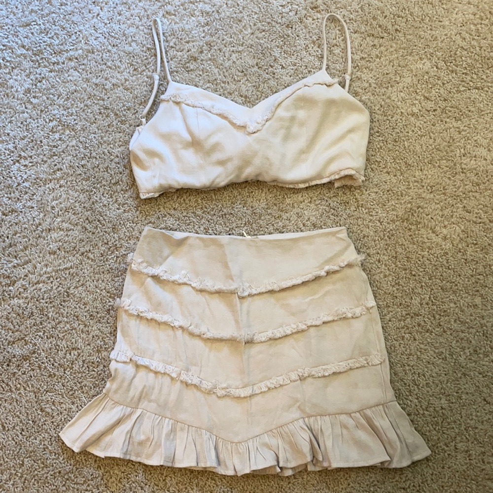 Skirt and top set with ruffles